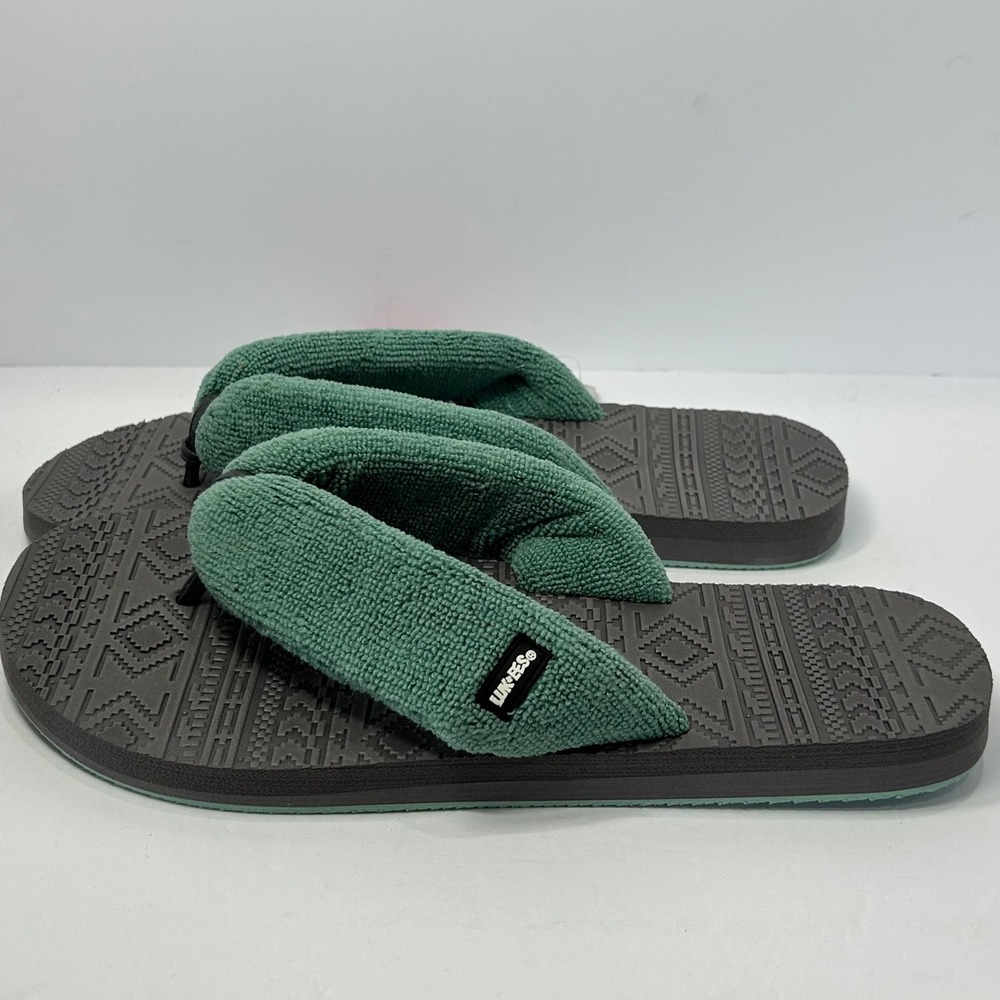 LUK-EES by MUK LUKS Joyful Expression Mint Terry Flip Flops Womens 11 New - Picture 4 of 12
